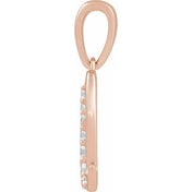 14K Rose 1/10 CTW Natural Diamond Initial Q 18" Necklace