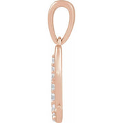 14K Rose 1/10 CTW Natural Diamond Initial Q 18" Necklace