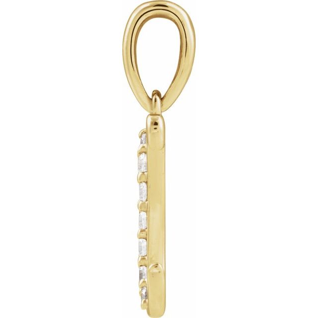 14K Yellow 1/10 CTW Natural Diamond Initial X 18" Necklace
