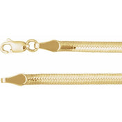 14K Yellow/White  3.2 mm Reversible Diamond-Cut Snake 20" Chain