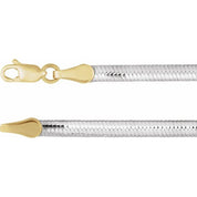 14K Yellow/White 3.2 mm Reversible Diamond-Cut Snake 16" Chain