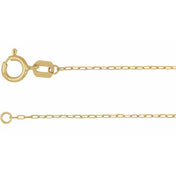 14K Yellow .85 mm Diamond Cut Paperclip-Style Forzentina 24" Chain
