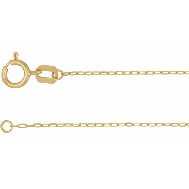 14K Yellow .85 mm Diamond Cut Paperclip-Style Forzentina 16" Chain