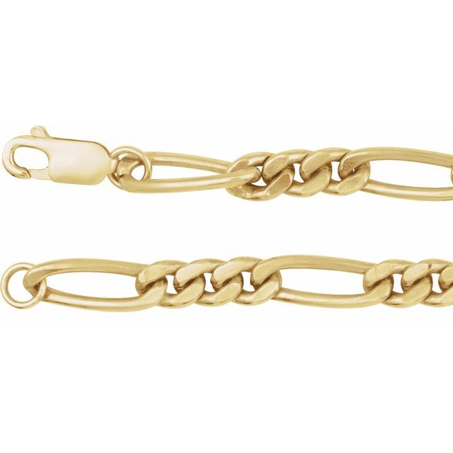 14K Yellow Gold-Filled Figaro 5.2 mm 24" Chain - CH1277:103:P