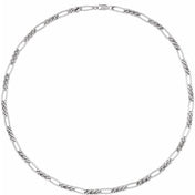 Sterling Silver 5.2 mm Figaro 24" Chain