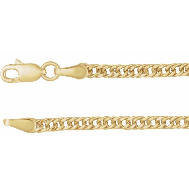 14K Yellow 2.7 mm Curb 24" Chain