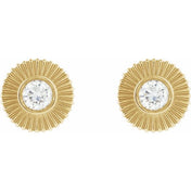 14K Yellow 1/3 CTW Lab-Grown Diamond Starburst Stud Earrings