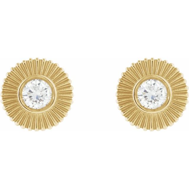 14K Yellow 1/3 CTW Natural Diamond Starburst Stud Earrings