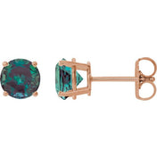 14K Rose 6 mm Lab-Grown Alexandrite Stud Earrings