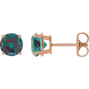 14K Rose 6 mm Lab-Grown Alexandrite Stud Earrings