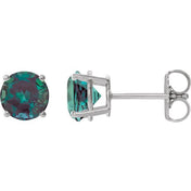 Platinum 7 mm Lab-Grown Alexandrite Stud Earrings