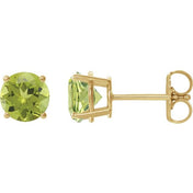 14K Yellow 6 mm Natural Peridot Stud Earrings