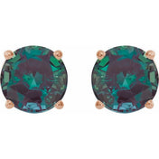 14K Rose 8 mm Lab-Grown Alexandrite Stud Earrings