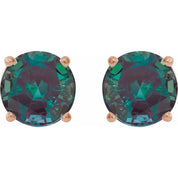 14K Rose 8 mm Lab-Grown Alexandrite Stud Earrings