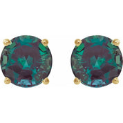 14K Yellow 8 mm Lab-Grown Alexandrite Stud Earrings