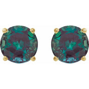 14K Yellow 8 mm Lab-Grown Alexandrite Stud Earrings