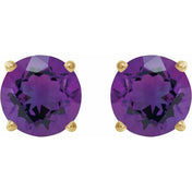 14K Yellow 6 mm Natural Amethyst Stud Earrings