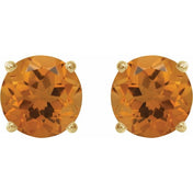 14K Yellow 8 mm Natural Citrine Stud Earrings