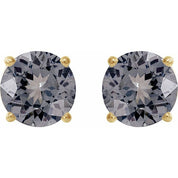 14K Yellow 6 mm Natural Gray Spinel Stud Earrings