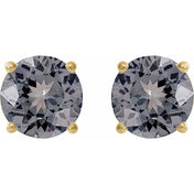 14K Yellow 6 mm Natural Gray Spinel Stud Earrings