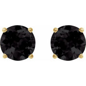 14K Yellow 8 mm Natural Black Onyx Stud Earrings
