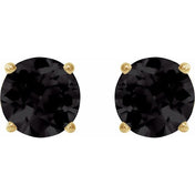 14K Yellow 8 mm Natural Black Onyx Stud Earrings