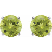 Sterling Silver 6 mm Natural Peridot Stud Earrings
