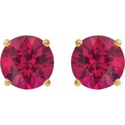 14K Yellow 5 mm Lab-Grown Ruby Stud Earrings