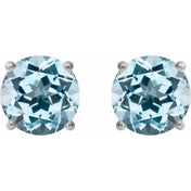 Sterling Silver 7 mm Natural Sky Blue Topaz Stud Earrings