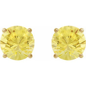 14K Yellow 7 mm Lab-Grown Yellow Sapphire Stud Earrings