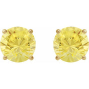 14K Yellow 7 mm Lab-Grown Yellow Sapphire Stud Earrings