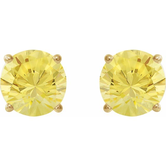 14K Yellow 7 mm Lab-Grown Yellow Sapphire Stud Earrings