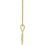 14K Yellow 1/10 CTW Natural Diamond Initial F 18" Necklace