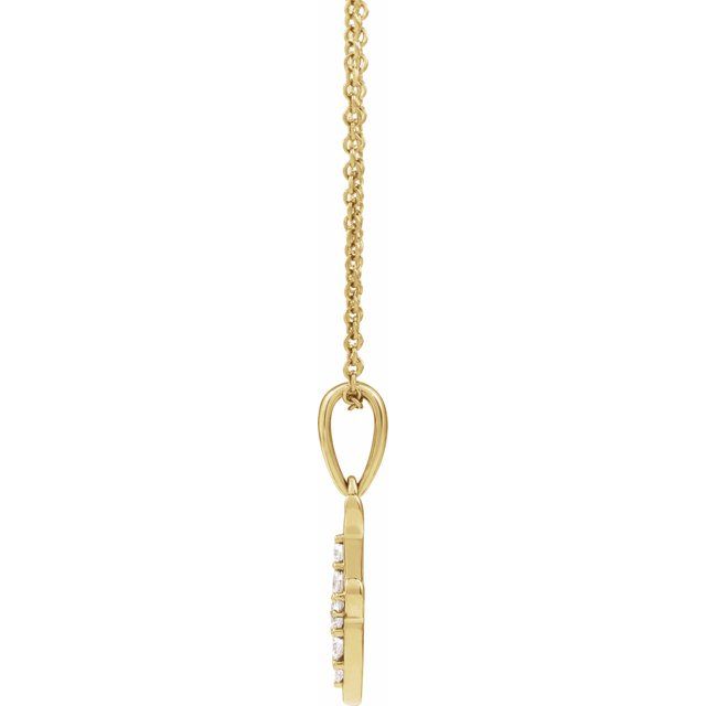 14K Yellow 1/10 CTW Natural Diamond Initial F 18" Necklace