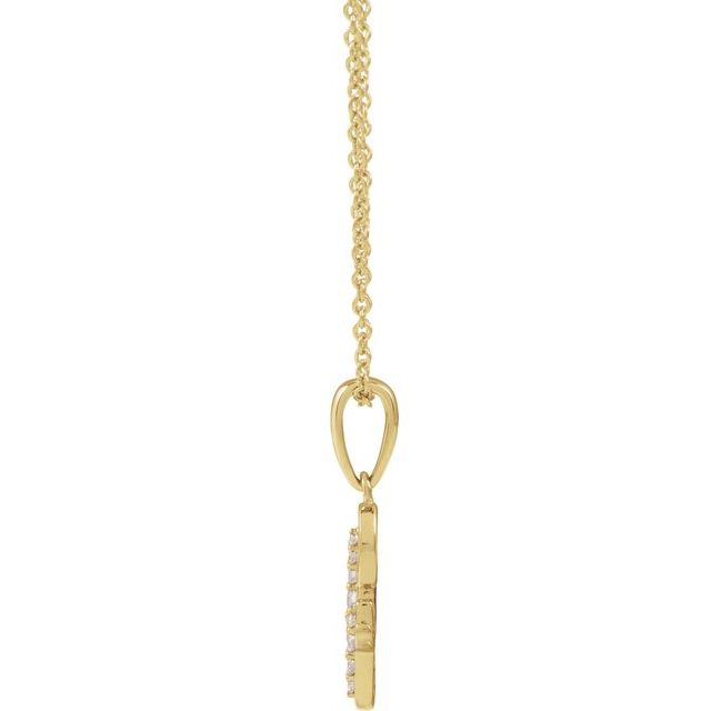 14K Yellow .08 CTW Natural Diamond Initial G 18" Necklace