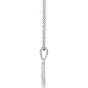 14K White 1/5 CTW Natural Diamond Initial M 18" Necklace