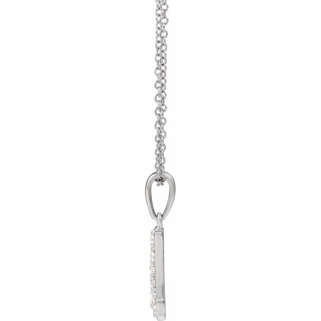 14K White 1/5 CTW Natural Diamond Initial M 18" Necklace