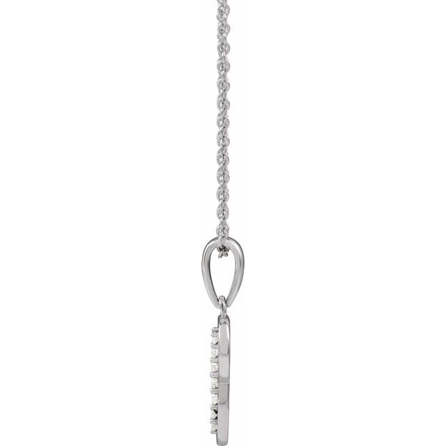 14K White .08 CTW Natural Diamond Initial P 18" Necklace