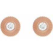14K Rose 1/3 CTW Lab-Grown Diamond Starburst Stud Earrings