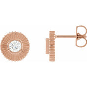 14K Rose 1/3 CTW Lab-Grown Diamond Starburst Stud Earrings