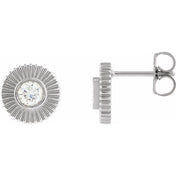 Platinum 1/3 CTW Lab-Grown Diamond Starburst Stud Earrings