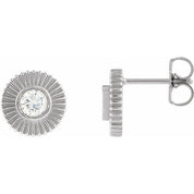 Sterling Silver 1/3 CTW Lab-Grown Diamond Starburst Stud Earrings