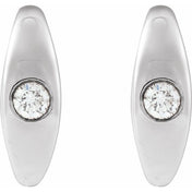 14K White 1/8 CTW Natural Diamond Hoop Earrings