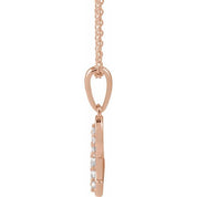14K Rose 1/6 CTW Natural Diamond Initial C 18" Necklace