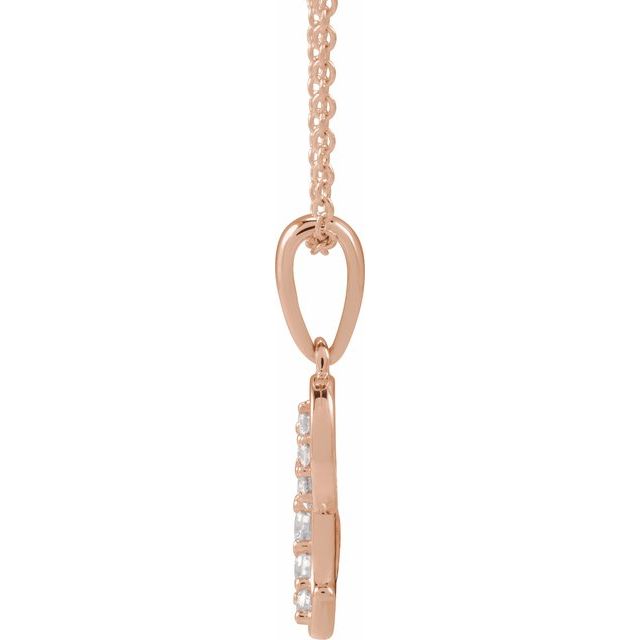 14K Rose 1/6 CTW Natural Diamond Initial C 18" Necklace