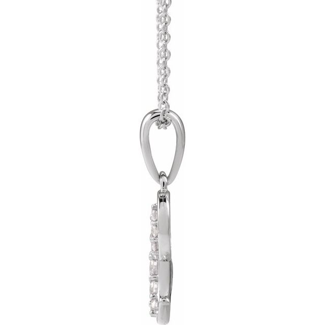 14K White 1/6 CTW Natural Diamond Initial C 18" Necklace
