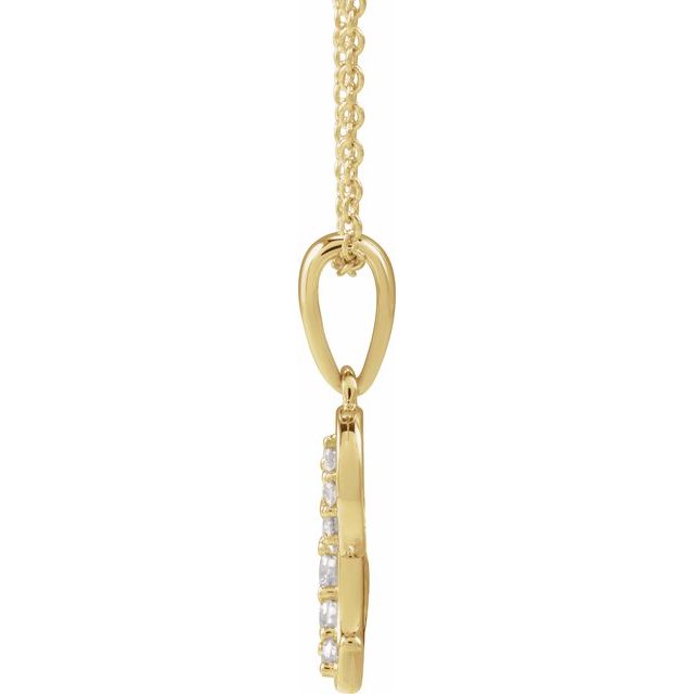 14K Yellow 1/6 CTW Natural Diamond Initial C 18" Necklace