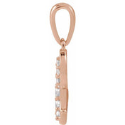 14K Rose 1/6 CTW Natural Diamond Initial C 18" Necklace