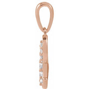 14K Rose 1/6 CTW Natural Diamond Initial C 18" Necklace