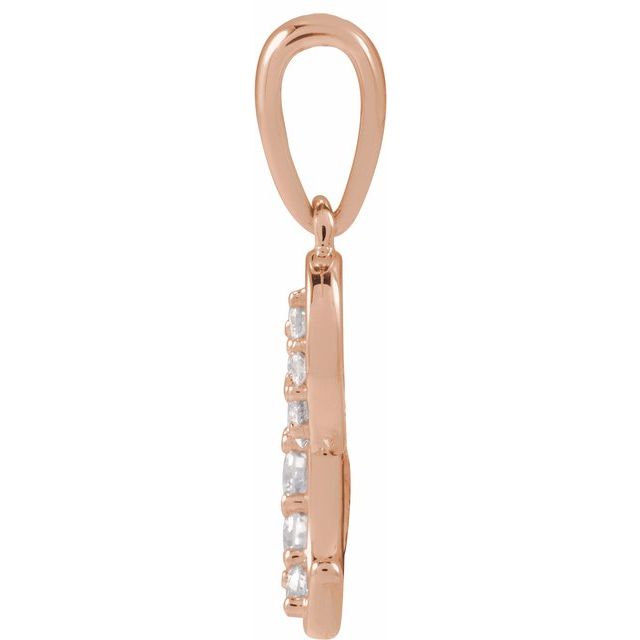 14K Rose 1/6 CTW Natural Diamond Initial C 18" Necklace